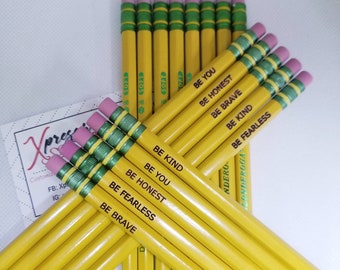 Motivational #2 Pencils/Back To School/First Day of School/School Supplies/Supply List/Engraved Name Pencils