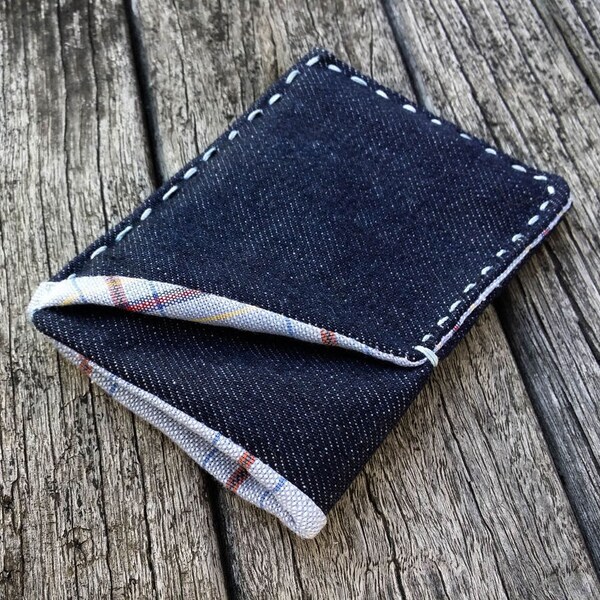 Cool Slim Denim Wallet - Sleek Denim Wallet - Front Pocket Wallet - Minimalist Fabric Wallet - Men Denim Wallet - Back Pocket Wallet