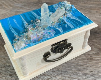 Blue Crystal Resin Geode