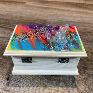 Caja de diseño de tie-dye acrílico con techo de cristal | Etsy
