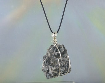 Mystic Merlinite Pendant, Wire Wrapped, Necklace 2", Stone of Magic, Success, Abundance