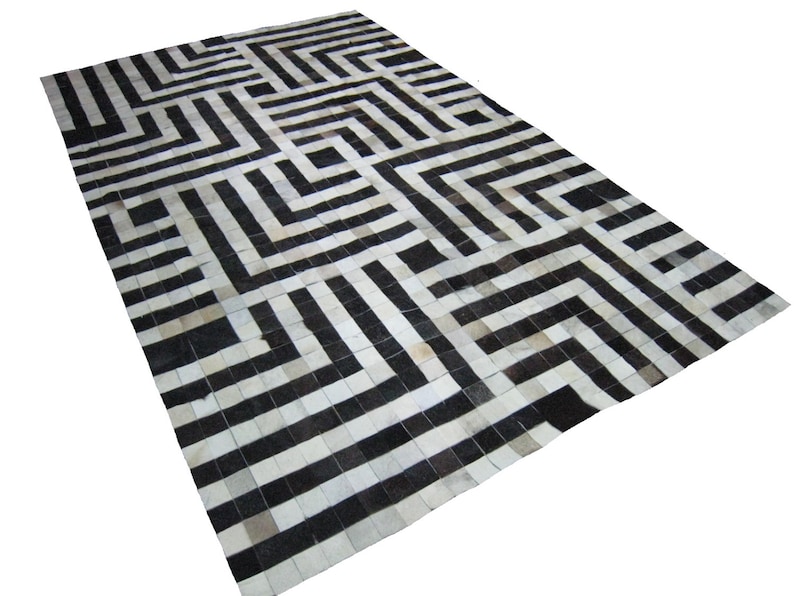 RAW Leather Argentina Free Shipping Cowhide Patchwork Rugs Etsy