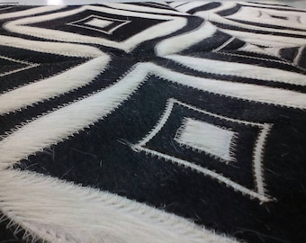 Cowhide Patchwork Rug *RAW Leather Argentina - Free Shipping - COWHIDE RUGS Leather - Handmade Patchwork Rug.