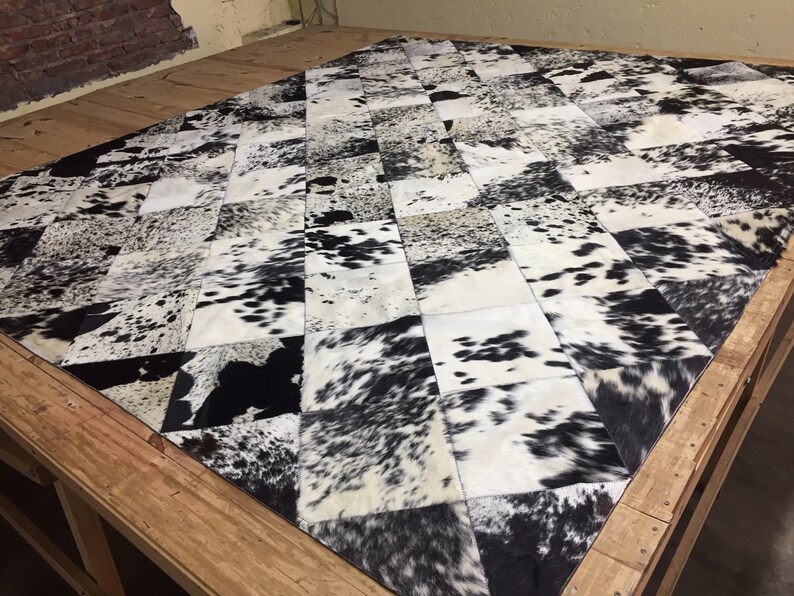 Patchwork Cowhide Rug Free Shipping Squares Placed Like Etsy