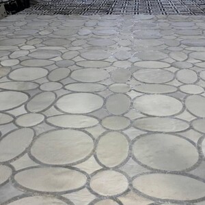 Cowhide Patchwork Rug *RAW Leather Argentina - Free Shipping - RUGS - Mix of Whites and Silver Metallic - Handmade 6' x 8' image 2