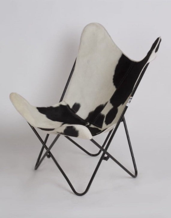Bkf Chair Holando Cowhide Black White Etsy