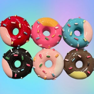 1/2 Dozen Classic Sprinkle Donut magnets (set 1)