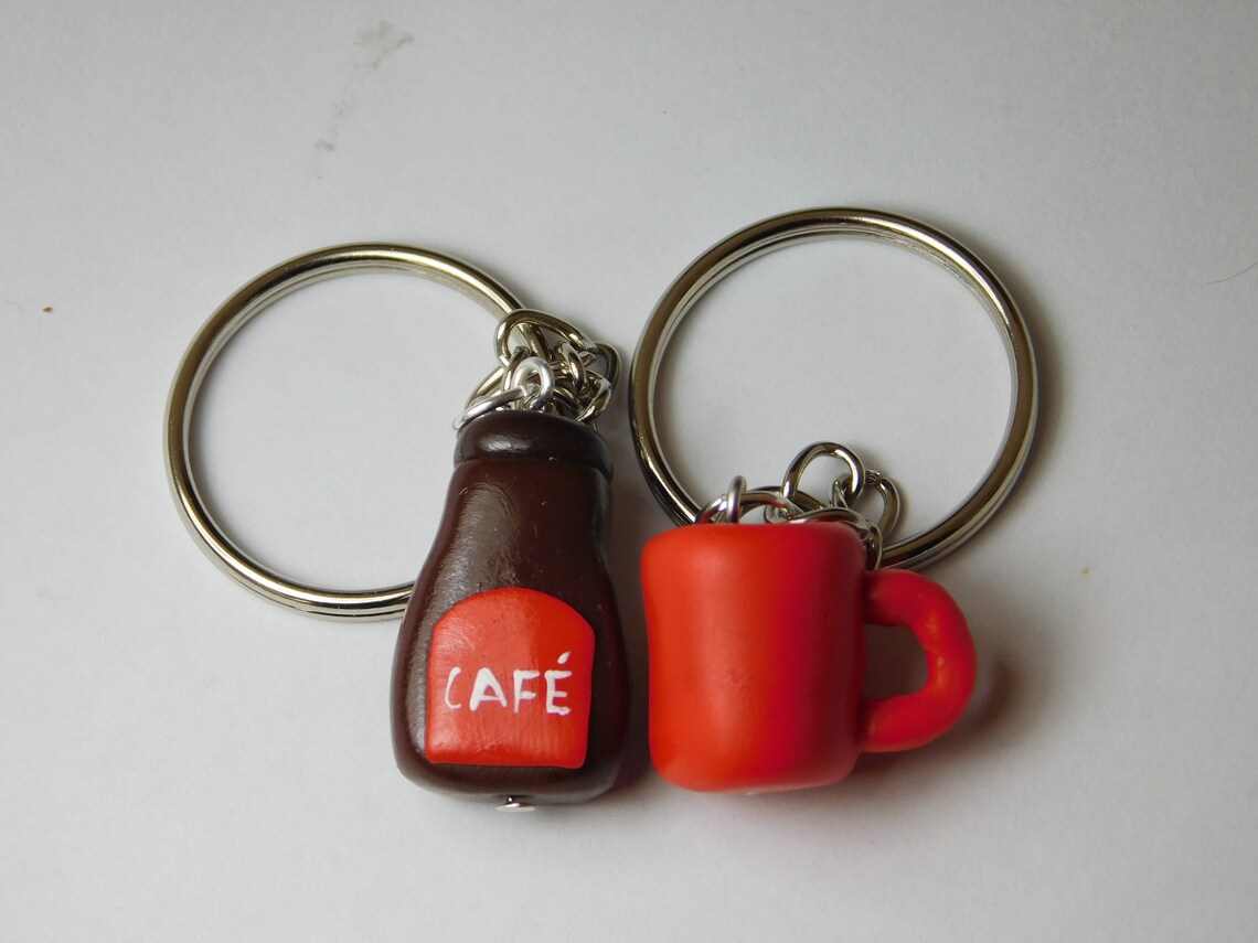 Coffee cup keychain/ mug keychain / couple keychains / Etsy