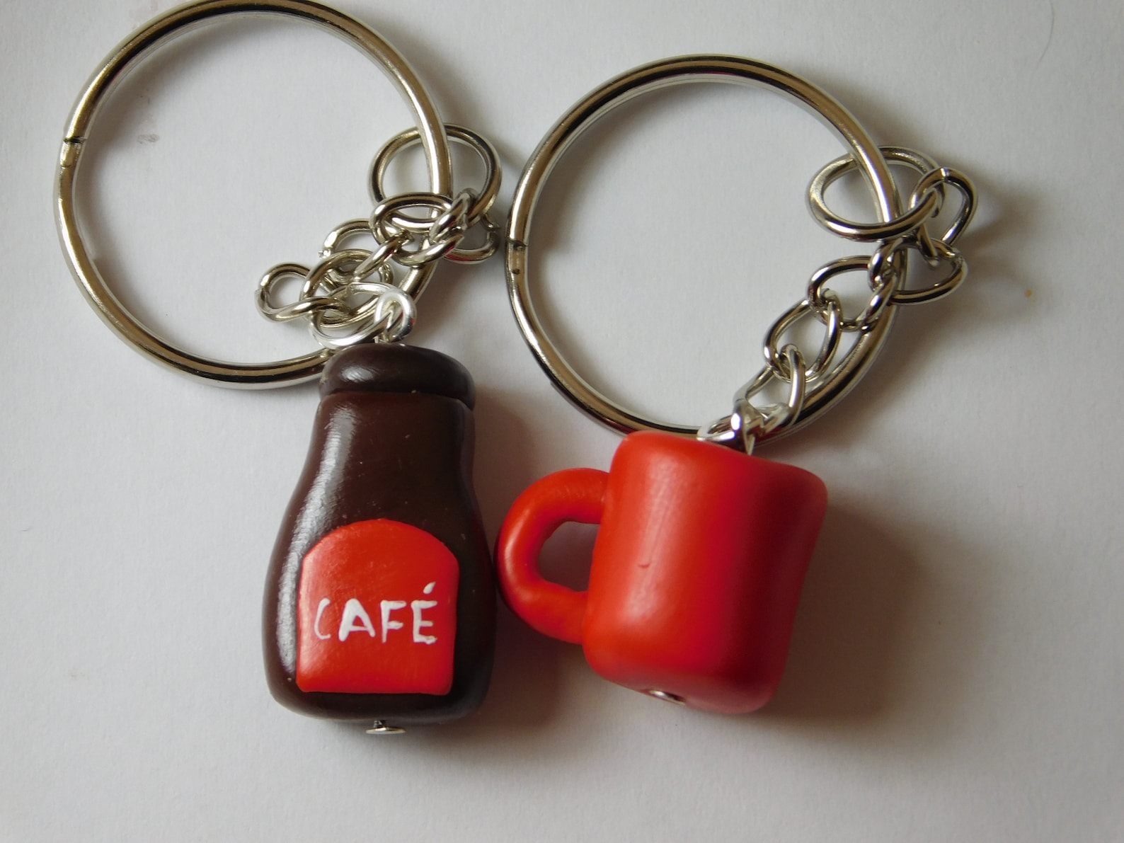 Coffee cup keychain/ mug keychain / couple keychains / Etsy