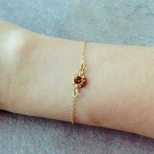 Tiny peach and topaz bracelet, tiny charm bracelet, small peach and topaz bracelet, beaded bracelet, gold  bracelet , minimalist bracelet