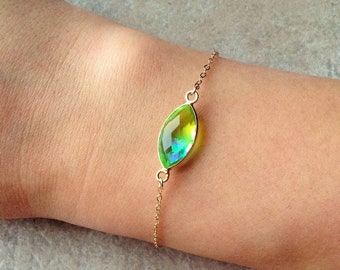 Aura quartz bracelet, yellow aqua  bracelet, gemstone bracelet , healing bracelet, gemstone jewelry , quartz bracelet, crystal bracelet