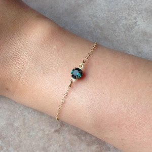 Tiny emerald bracelet , minimalist bracelet, tiny jewelry, delicate bracelet, emerald jewelry, tiny bracelet , layering  bracelet