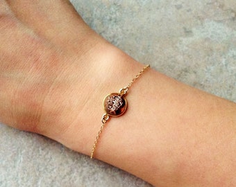 Rose gold druzy bracelet, druzy bracelet, glitter bracelet, gemstone bracelet, minimalist bracelet, druzy jewelry , delicate bracelet