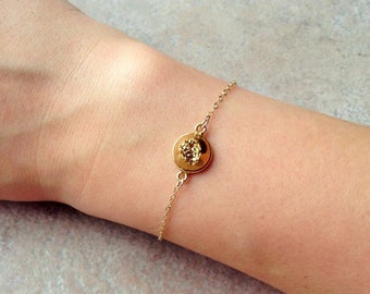 Gold druzy bracelet, druzy bracelet, glitter bracelet, gemstone bracelet, minimalist bracelet, druzy jewelry , delicate bracelet