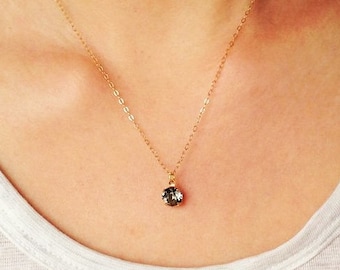 Black Stone Necklace Black Diamond 