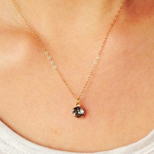 Black Stone Necklace Black Diamond 