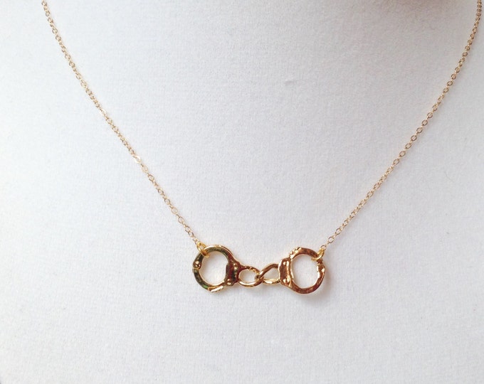 Gold Handcuffs Necklace Handcuff Necklace Police Officer Etsy
