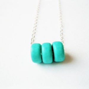 Turquoise beads necklace, sterling silver with turquoise necklace, turquoise silver necklace, turquoise jewelry,  turquoise beads necklace