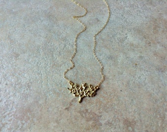 Gold tree necklace, tree of life necklace, tree jewelry, life necklace, everyday necklace,