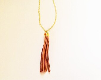 Tassel necklace, brown tassel necklace, tassel jewelry, colorful  jewelry, brown necklace, layering necklace, statement necklace