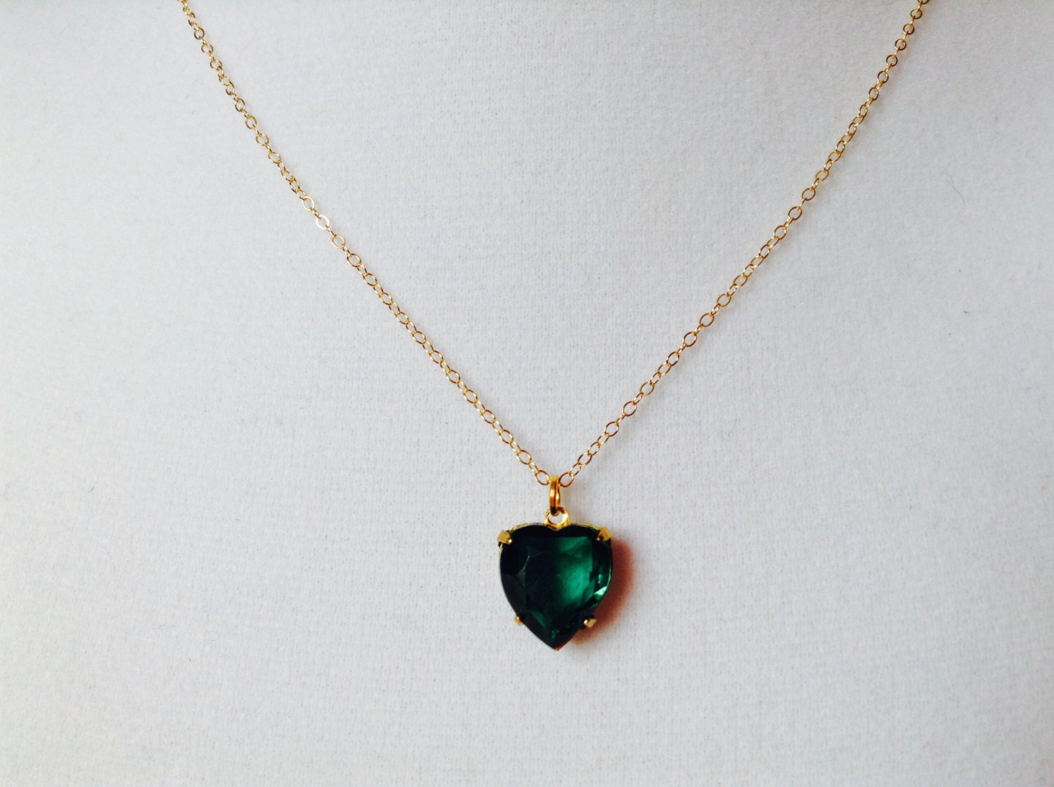 Emerald Necklace Emerald Heart Necklace 