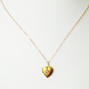 Tiny heart locket necklace, heart locket necklace, pink locket necklace, dainty necklace, cute necklace, pink heart necklace, minimalist