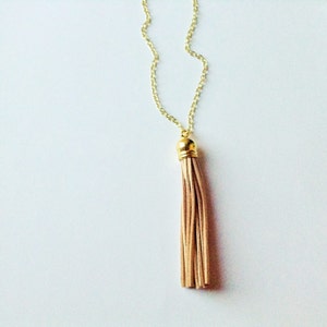 Tassel necklace, tan  tassel necklace, tassel jewelry, colorful jewelry, tan necklace, layering necklace, statement necklace
