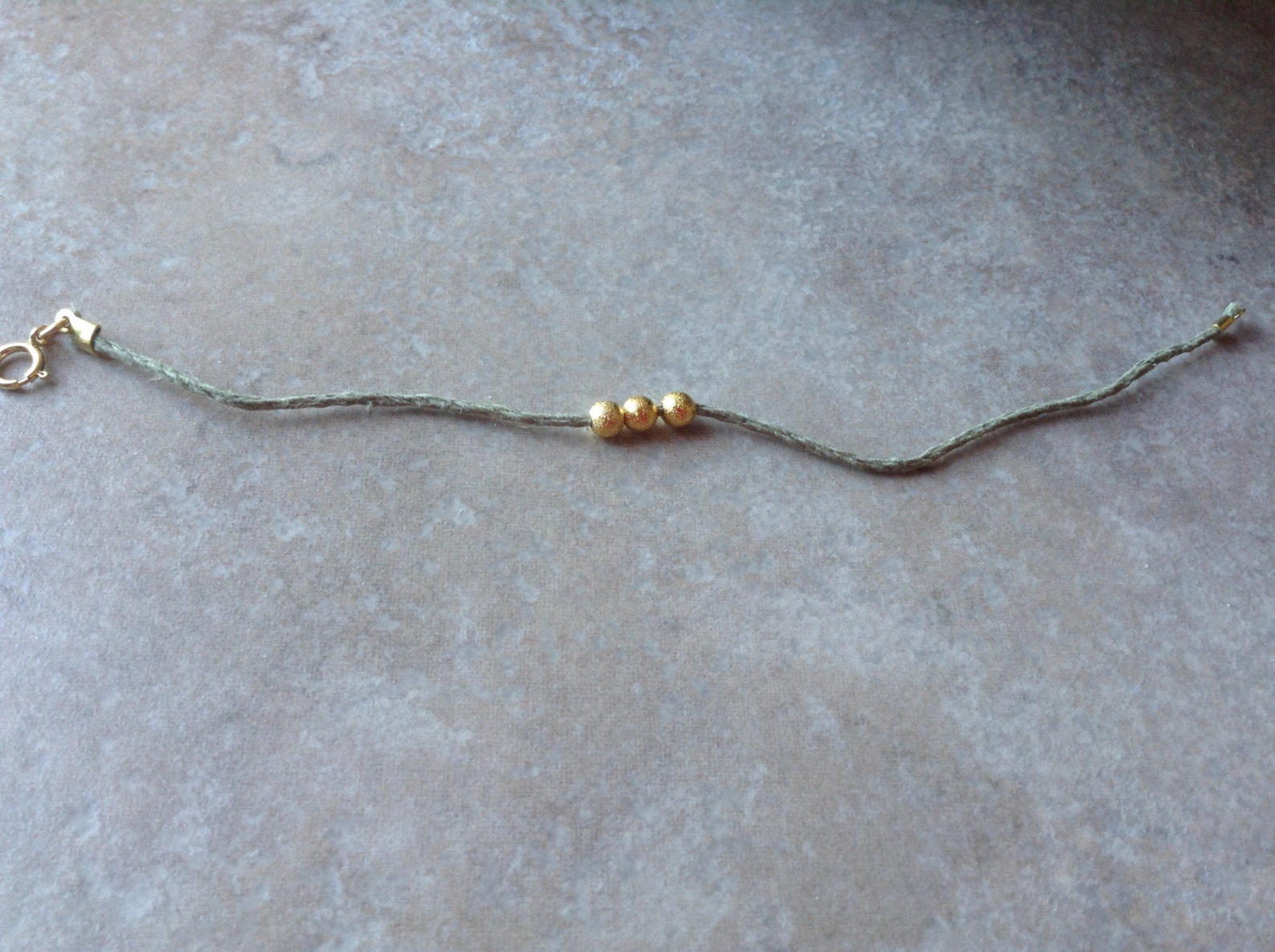 Natural Green Hemp Bracelet Green String Bracelet Zen Etsy