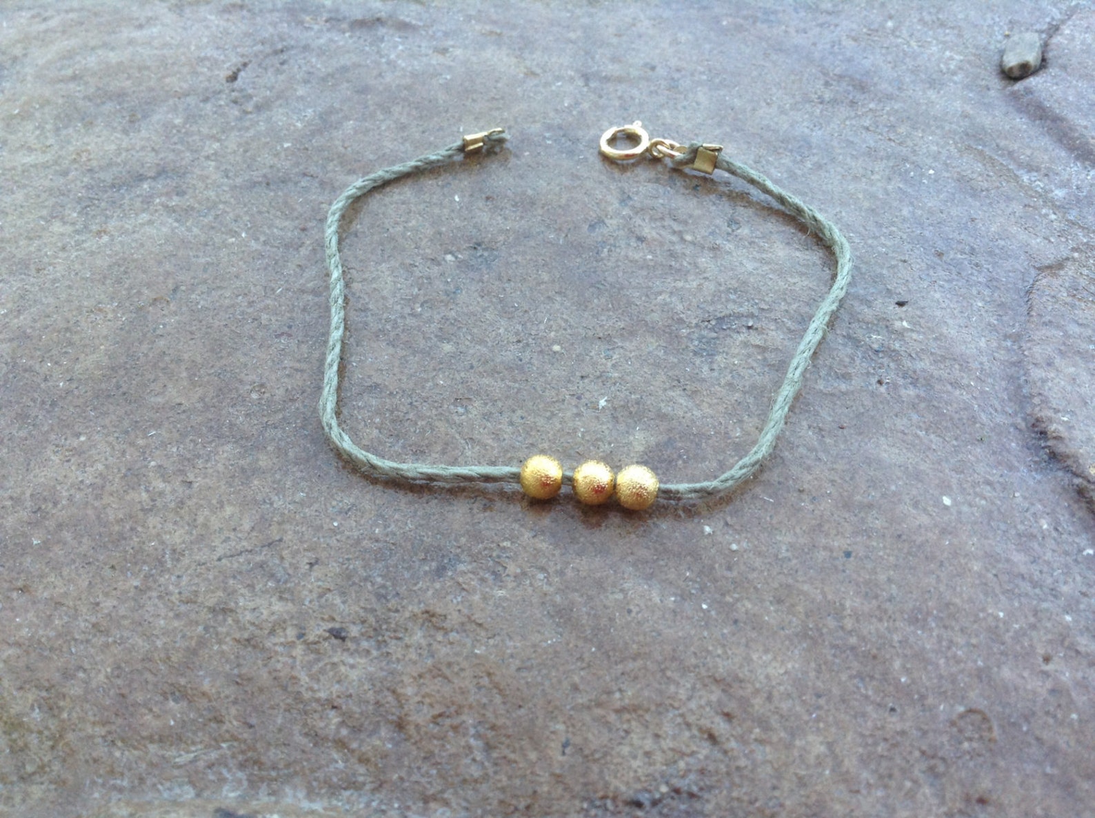 Natural Green Hemp Bracelet Green String Bracelet Zen Etsy