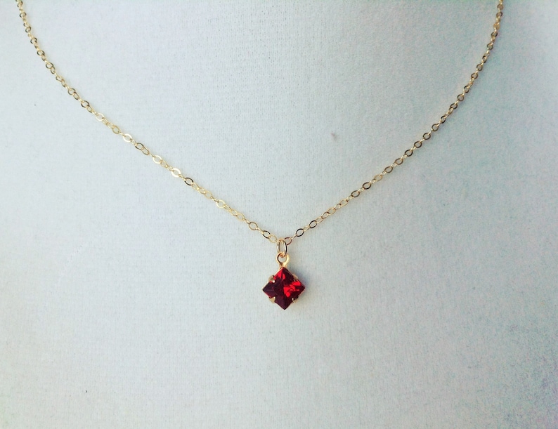 Ruby necklace, ruby pendant necklace, ruby jewelry, tiny pendant necklace, ruby jewelry, siam ruby necklace, july birthstone necklace 