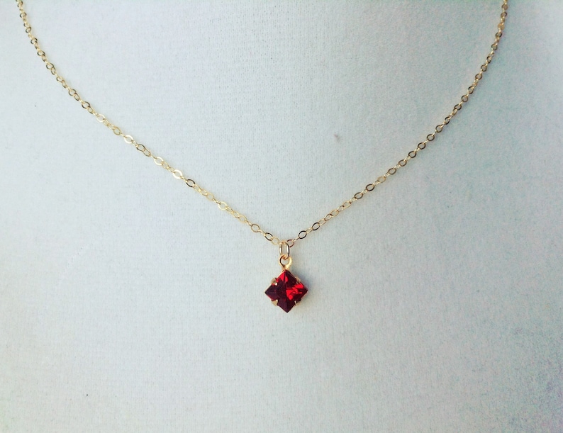 Ruby Necklace Ruby Pendant Necklace Ruby Jewelry Tiny - Etsy