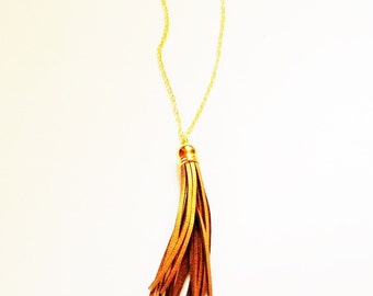 Tassel necklace, gold tassel necklace, tassel jewelry, colorful jewelry, gold fringe  necklace, layering necklace, statement necklace
