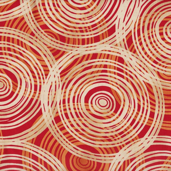 BTY Robert Kaufman MARKS CIRCULAR Saffron Geometric Print 100% Cotton Quilt Crafting Fabric by the Yard