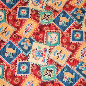 BTY Colorful SOUTHWEST PATCH Print 100% Cotton Quilt Craft  Fabric by the Yard