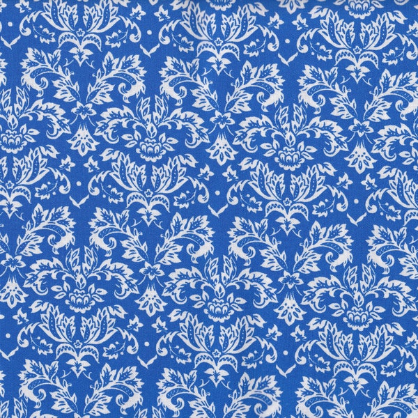 Blue White Damask Etsy