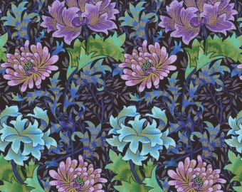 Timeless Treasures LUMINOUS Packed Floral Metallic Gold on Black Print 100% Cotton Quilt Craft Fabric  #2982 Black
