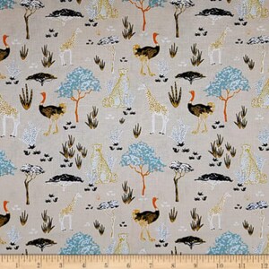 BTY Camelot SAFARI DREAMS Menagerie on Sand Print 100% Cotton Quilt Craft Fabric by the Yard