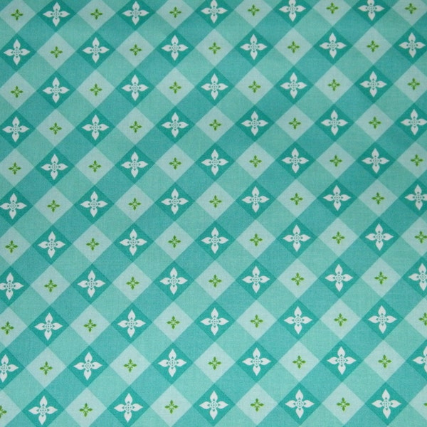 BTY TEA on the TERRACE Jade Print 100% Cotton Quilt Craft Fabric by the Yard