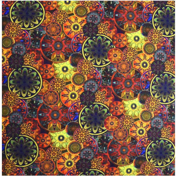 Keepsake Multicolor MEDALLION FLOWERS Print 100% Cotton Quilt Crafting Fabric