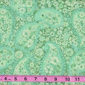 TC Studio Jakarta PAISLEY Seafoam Green Print 100% Cotton Quilt Crafting Fabric image 2