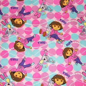 BTY DORA Best Friends Toss Print 100% Cotton Quilt Craft Fabric by the Yard