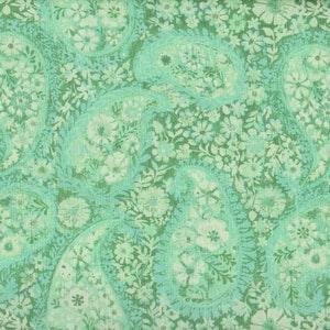 TC Studio Jakarta PAISLEY Seafoam Green Print 100% Cotton Quilt Crafting Fabric image 1