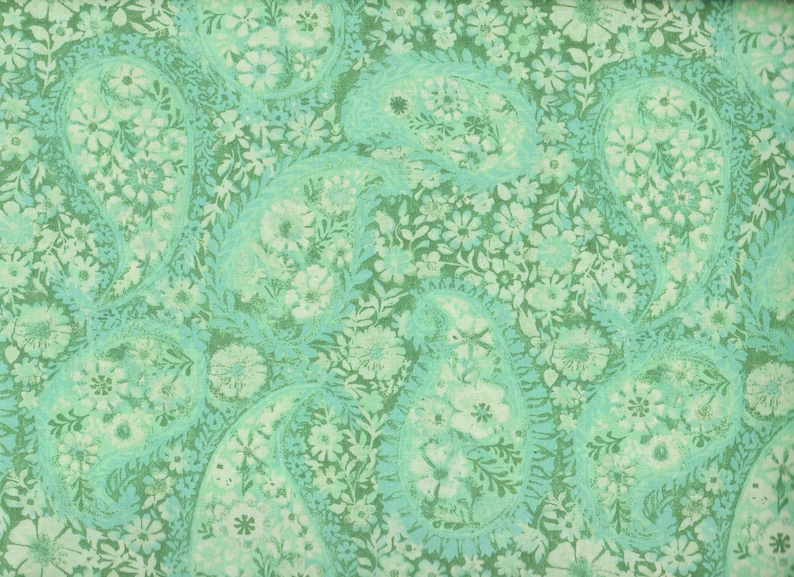 TC Studio Jakarta PAISLEY Seafoam Green Print 100% Cotton Quilt Crafting Fabric image 1