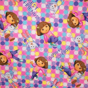 BTY DORA One Hip EXPLORER Print 100% Cotton Quilt Craft Fabric by the Yard