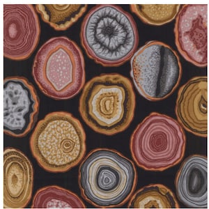 Free Spirit Kaffe Fassett GEODES on Dark Charcoal Print 100% Cotton Quilt Crafting Fabric #PWP J099