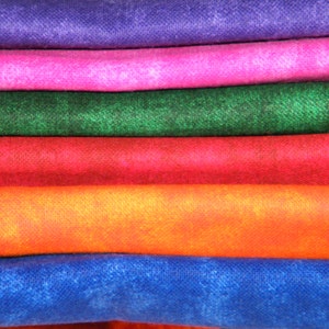 6 FQ Bundle – Solid Colors Tonal Prints 100% Cotton Quilt Craft Fabric Fat Quarters