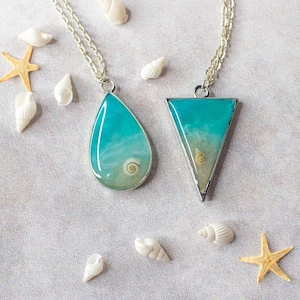 Meereskuppeln aus Kunstharz | Natur-Halskette | Handgefertigt