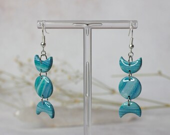 Triple Moon Earrings | Witch Style | Handmade