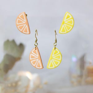 Citrus earrings | Polymer clay earrings | Nature inspired