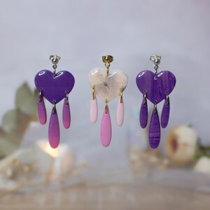 Heart-shaped earrings | Polymer clay earrings